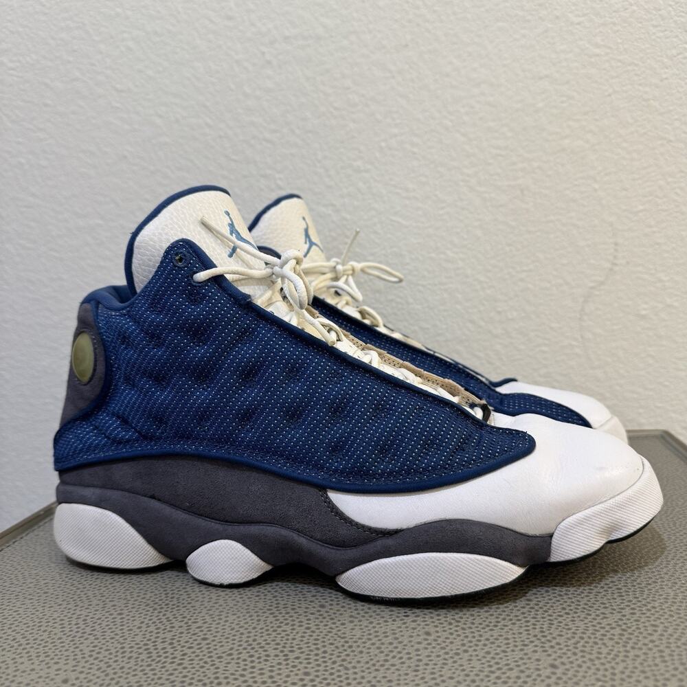 2010 Nike Air Jordan 13 Retro "Flint" White French Blue Sz 10 Playoffs Union